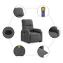 Sillón reclinable masaje elevable tela microfibra gris oscuro en Sillones | Comprar online en Foru.es