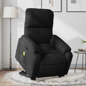 Sillón reclinable de masaje elevable tela de microfibra negro en Sillones | Comprar online en Foru.es