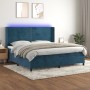 Cama box spring colchón y LED terciopelo azul oscuro 200x200 cm de , Camas y somieres - Ref: Foro24-3139527, Precio: 645,64 €...