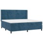 Cama box spring colchón y LED terciopelo azul oscuro 200x200 cm de , Camas y somieres - Ref: Foro24-3139527, Precio: 645,64 €...