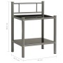 Mesita de noche metal y vidrio gris y negro 45x34,5x60,5 cm de vidaXL, Mesitas de noche - Ref: Foro24-325089, Precio: 28,05 €...