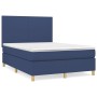 Cama box spring con colchón tela azul 140x190 cm de , Camas y somieres - Ref: Foro24-3142175, Precio: 501,63 €, Descuento: %