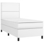 Cama box spring con colchón cuero sintético blanco 90x190 cm de , Camas y somieres - Ref: Foro24-3142762, Precio: 331,59 €, D...
