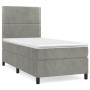 Cama box spring con colchón terciopelo gris claro 90x190 cm de , Camas y somieres - Ref: Foro24-3142935, Precio: 294,16 €, De...