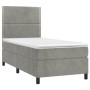 Cama box spring con colchón terciopelo gris claro 90x190 cm de , Camas y somieres - Ref: Foro24-3142935, Precio: 294,16 €, De...