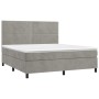 Cama box spring con colchón terciopelo gris claro 180x200 cm de , Camas y somieres - Ref: Foro24-3142977, Precio: 558,81 €, D...