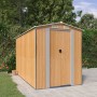 Cobertizo jardín acero galvanizado marrón claro 192x357x223 cm de , Cobertizos - Ref: Foro24-3147473, Precio: 489,28 €, Descu...
