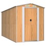 Cobertizo jardín acero galvanizado marrón claro 192x357x223 cm de , Cobertizos - Ref: Foro24-3147473, Precio: 489,28 €, Descu...