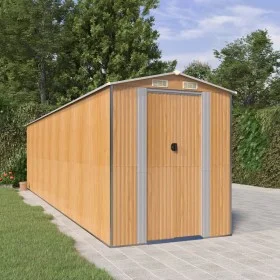 Cobertizo jardín acero galvanizado marrón claro 192x772x223 cm de , Cobertizos - Ref: Foro24-3147478, Precio: 889,16 €, Descu...