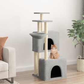 Rascador para gatos con postes de sisal gris claro 122 cm en Mobiliario para gatos | Comprar online en Foru.es