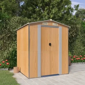 Cobertizo jardín acero galvanizado marrón claro 192x191x223 cm de , Cobertizos - Ref: Foro24-3147471, Precio: 297,33 €, Descu...