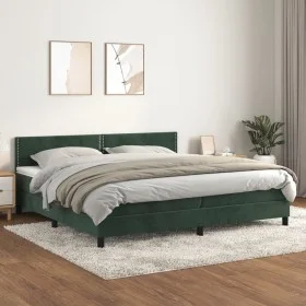 Box spring bed with dark green velvet mattress 200x200 cm by , Beds and slatted bases - Ref: Foro24-3141266, Price: 603,97 €,...