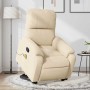 Sillón reclinable de masaje elevable tela de microfibra crema en Sillones | Comprar online en Foru.es