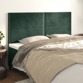 Cabeceros 4 unidades de terciopelo verde oscuro 90x5x78/88 cm de , Cabeceros y pies de cama - Ref: Foro24-3116255, Precio: 89...
