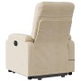 Sillón reclinable de masaje elevable tela de microfibra crema en Sillones | Comprar online en Foru.es