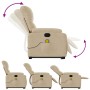 Sillón reclinable de masaje elevable tela de microfibra crema en Sillones | Comprar online en Foru.es