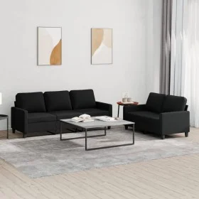 Juego de sofás con cojines 2 piezas tela negro de , Sofás - Ref: Foro24-3201464, Precio: 539,31 €, Descuento: %