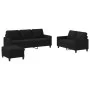 Juego de sofás con cojines 3 piezas tela negro de , Sofás - Ref: Foro24-3201472, Precio: 580,81 €, Descuento: %