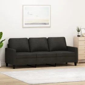 Sofá de 3 plazas de tela negro 180 cm de , Sofás - Ref: Foro24-359175, Precio: 322,88 €, Descuento: %