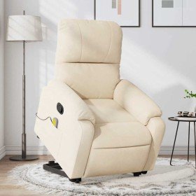 Sillón reclinable de masaje elevable tela de microfibra beige en Sillones | Comprar online en Foru.es