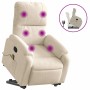 Sillón reclinable de masaje elevable tela de microfibra beige en Sillones | Comprar online en Foru.es