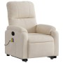 Sillón reclinable de masaje elevable tela de microfibra beige en Sillones | Comprar online en Foru.es