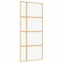Puerta corredera dorada de vidrio ESG transparente y aluminio de , Puertas para el hogar - Ref: Foro24-155191, Precio: 136,21...