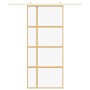 Puerta corredera dorada de vidrio ESG transparente y aluminio de , Puertas para el hogar - Ref: Foro24-155191, Precio: 136,21...