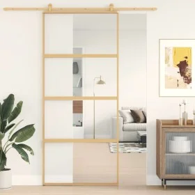Goldene Schiebetür aus transparentem ESG-Glas und Aluminium von , Türen für zu Hause - Ref: Foro24-155179, Preis: 158,61 €, R...