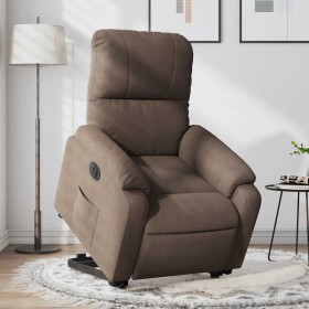 Sillón eléctrico reclinable elevable tela microfibra marrón en Sillones | Comprar online en Foru.es