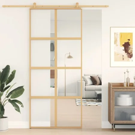 Goldene Schiebetür aus transparentem ESG-Glas und Aluminium von , Türen für zu Hause - Ref: Foro24-155185, Preis: 171,08 €, R...