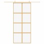 Puerta corredera dorada de vidrio ESG transparente y aluminio de , Puertas para el hogar - Ref: Foro24-155185, Precio: 168,06...