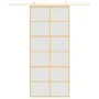Sliding door, golden color, frosted ESG glass, aluminum, 90x205cm by , Doors for the home - Ref: Foro24-155170, Price: 184,20...