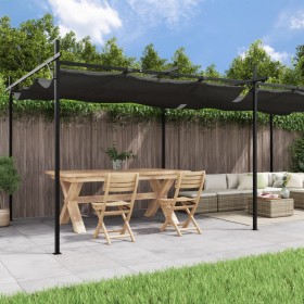 Pérgola con cubierta retráctil gris antracita 589x292x230 cm de , Carpas y cenadores - Ref: Foro24-360122, Precio: 439,15 €, ...