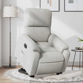 Sillón eléctrico reclinable elevable tela microfibra gris claro en Sillones | Comprar online en Foru.es