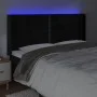 Black velvet headboard with LED 183x16x118/128 cm by , Headboards and footboards - Ref: Foro24-3123970, Price: 108,57 €, Disc...