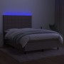 Cama box spring colchón y luces LED tela gris taupe 140x190 cm de , Camas y somieres - Ref: Foro24-3134873, Precio: 476,34 €,...