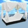 Tumbona con cortinas de ratán sintético negro de vidaXL, Camas para exteriores - Ref: Foro24-42948, Precio: 507,23 €, Descuen...