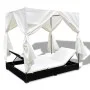 Tumbona con cortinas de ratán sintético negro de vidaXL, Camas para exteriores - Ref: Foro24-42948, Precio: 507,23 €, Descuen...