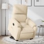 Sillón eléctrico reclinable elevable tela microfibra crema en Sillones | Comprar online en Foru.es
