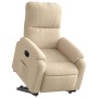 Sillón eléctrico reclinable elevable tela microfibra crema en Sillones | Comprar online en Foru.es