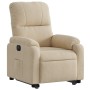 Sillón eléctrico reclinable elevable tela microfibra crema en Sillones | Comprar online en Foru.es