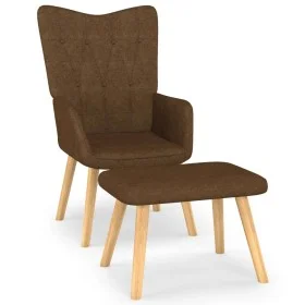 Sillón de relax con reposapiés tela marrón de , Sillones - Ref: Foro24-327537, Precio: 113,52 €, Descuento: %
