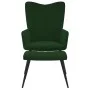 Silla de relajación con taburete terciopelo verde oscuro de , Sillones - Ref: Foro24-327690, Precio: 130,09 €, Descuento: %