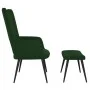 Silla de relajación con taburete terciopelo verde oscuro de , Sillones - Ref: Foro24-327690, Precio: 130,09 €, Descuento: %
