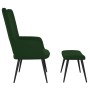 Silla de relajación con taburete terciopelo verde oscuro de , Sillones - Ref: Foro24-327690, Precio: 132,53 €, Descuento: %