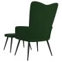 Silla de relajación con taburete terciopelo verde oscuro de , Sillones - Ref: Foro24-327690, Precio: 130,09 €, Descuento: %