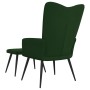 Silla de relajación con taburete terciopelo verde oscuro de , Sillones - Ref: Foro24-327690, Precio: 132,53 €, Descuento: %