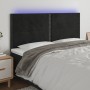 Cabecero con luces LED terciopelo negro 180x5x118/128 cm de , Cabeceros y pies de cama - Ref: Foro24-3122346, Precio: 96,63 €...