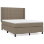 Cama box spring con colchón tela gris taupe 140x190 cm de , Camas y somieres - Ref: Foro24-3131429, Precio: 484,69 €, Descuen...
